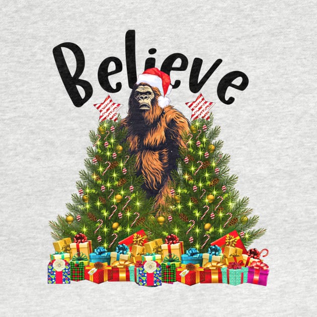 Believe in Big foot Christmas Funny Weird by Fun Planet